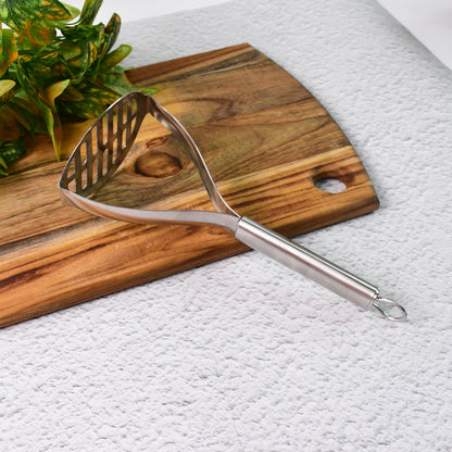 Wukusy Supermom stainless steel potato masher with stylish handle, ideal for mashing potatoes and vegetables in the kitchen