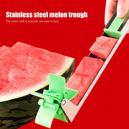 Wukusy stainless steel watermelon cutter and slicer with windmill design, easy to use kitchen tool for home food preparation.