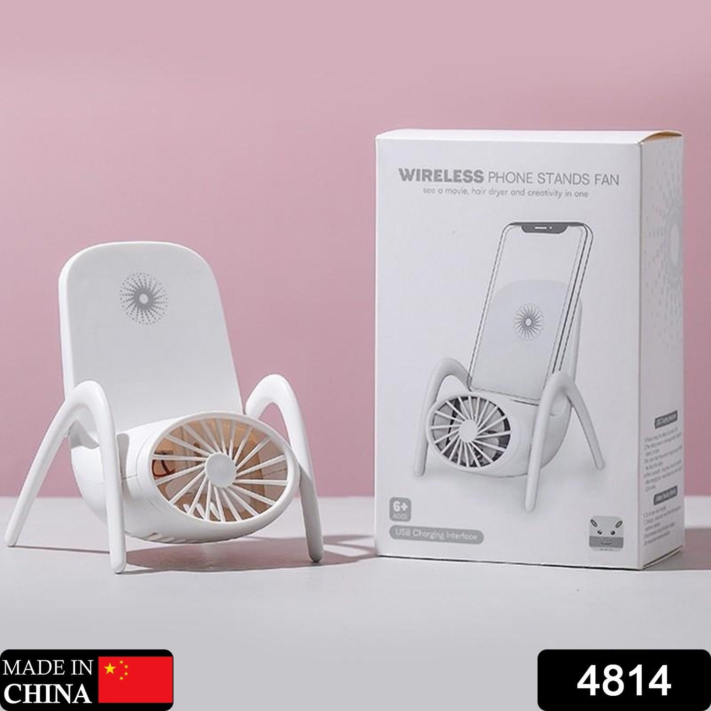 Wukusy portable handheld fan with adjustable fan blades and charging port, perfect for personal cooling on the go.