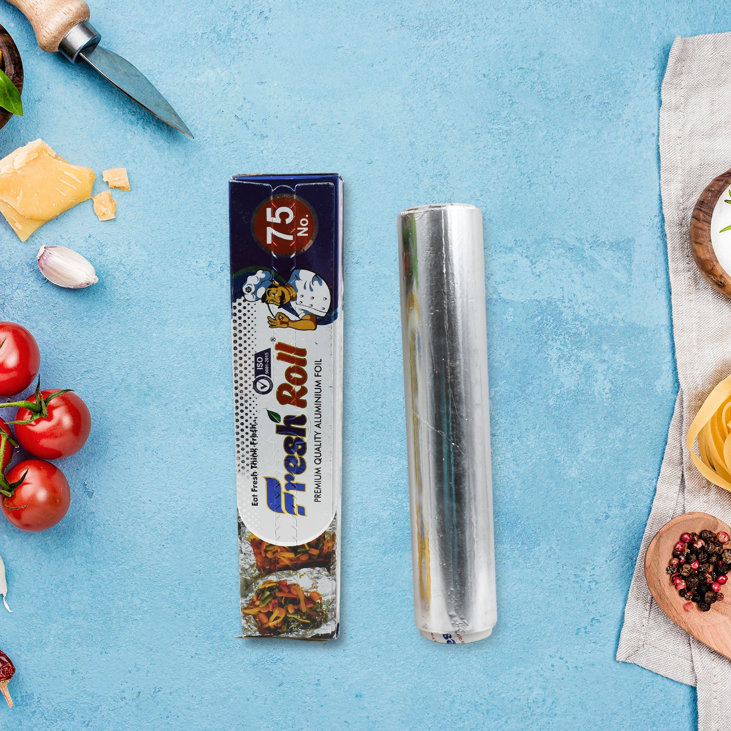 Wukusy heavy-duty aluminum foil roll, non-stick baking and grilling sheet, 295mm wide, for kitchen cooking and food prep.