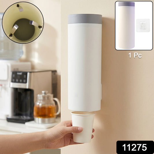 Wall-mounted disposable paper cup holder storage dispenser box by Wukusy, designed to organize paper cups efficiently.