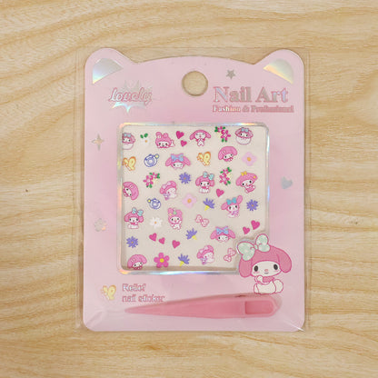 Wukusy cute cartoon nail art sticker set with colorful, playful designs for decorating nails and creating fun nail art looks