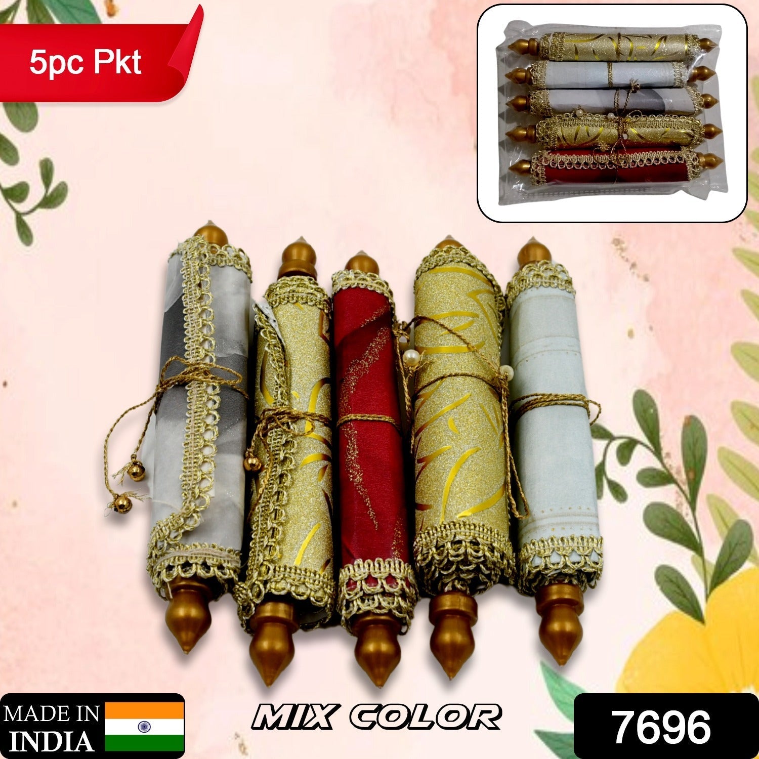 Set of five colorful Wukusy Money Gift Envelopes with intricate designs for weddings, birthdays, and celebrations.