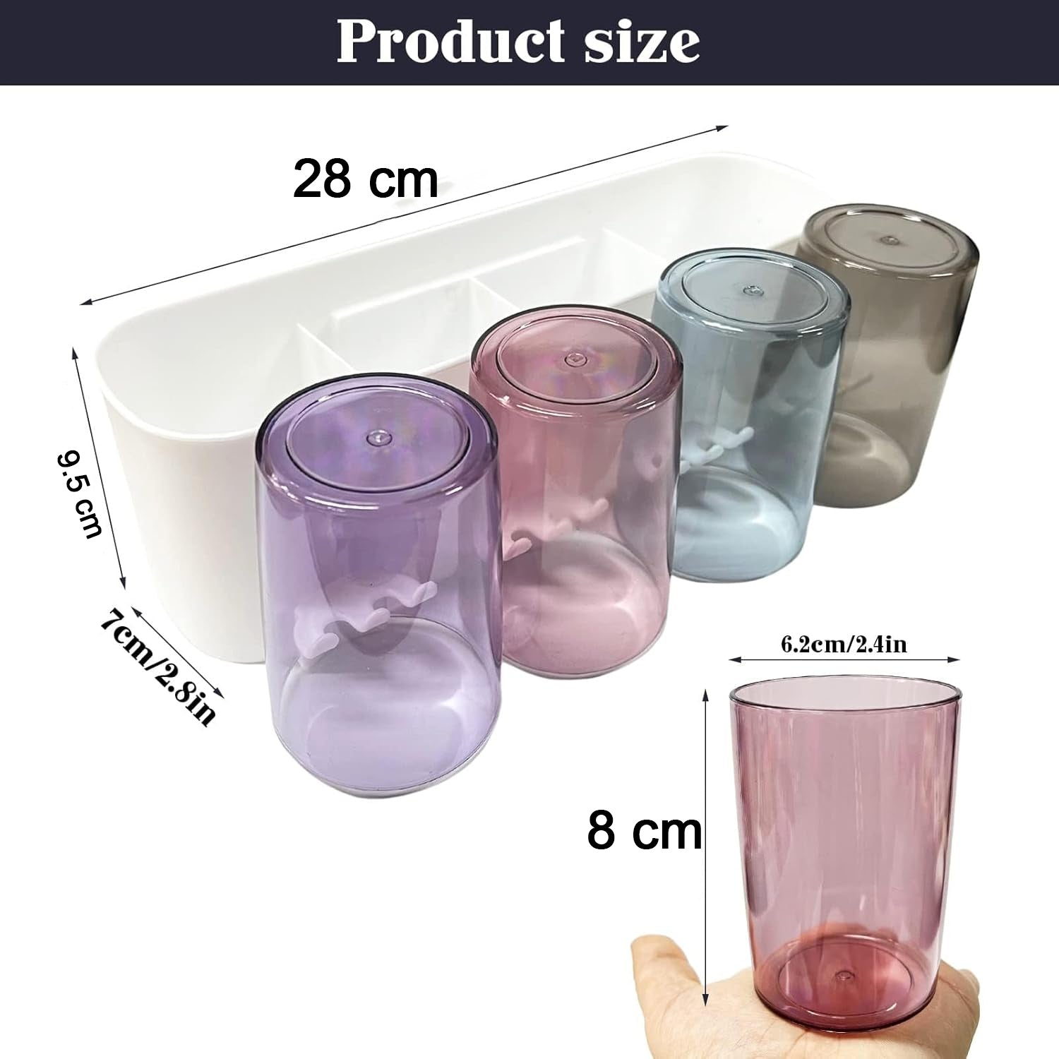 Wukusy wall-mounted toothbrush holder set with two compartments for toothbrushes and toothpaste, mounted on bathroom wall.