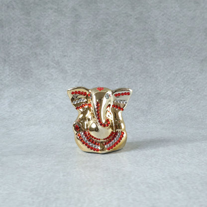 Golden Lord Ganesha idol decorative showpiece by Wukusy, featuring intricate design and traditional Hindu deity craftsmanship.