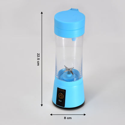 Wukusy portable 6-blade juicer cup with USB recharge, blending fresh vegetables and fruits for healthy juice on the go