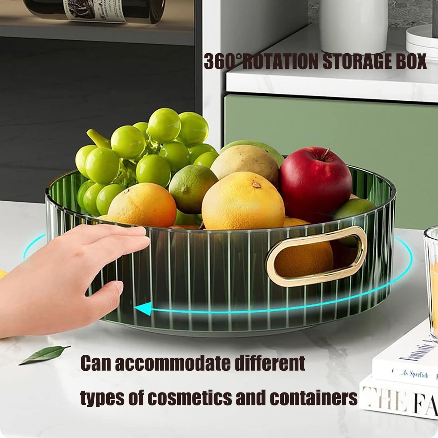 Wukusy 360° rotating multipurpose storage rack with handles, ideal for home organization and versatile storage solutions.
