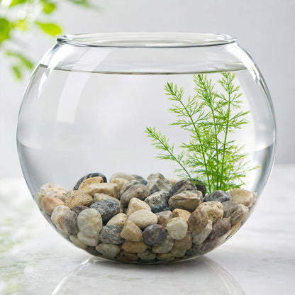 Set of natural river pebble stones by Wukusy for aquarium, vase, planter, and garden decor, showcasing smooth, rounded stones.
