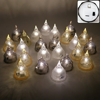 Wukusy premium 24-piece LED candle lights set with flameless decorative tealight candles for home decor ambiance.