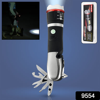 Wukusy multi-tool LED flashlight with integrated light, versatile for home improvement tasks, showing a compact all-in-one tool in hand