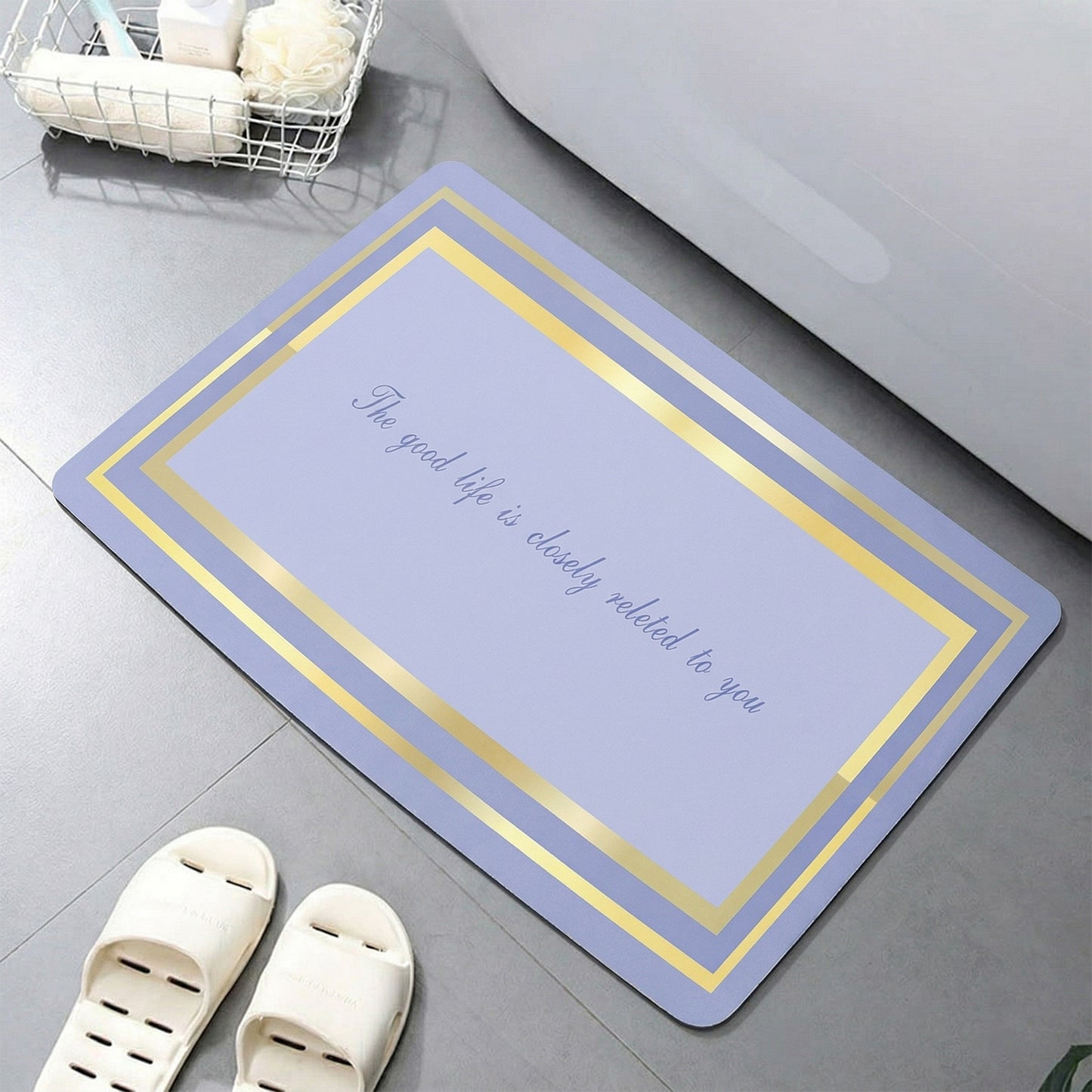Wukusy premium anti-slip bathroom floor mat in 79x50 cm with textured surface for safety and comfort.