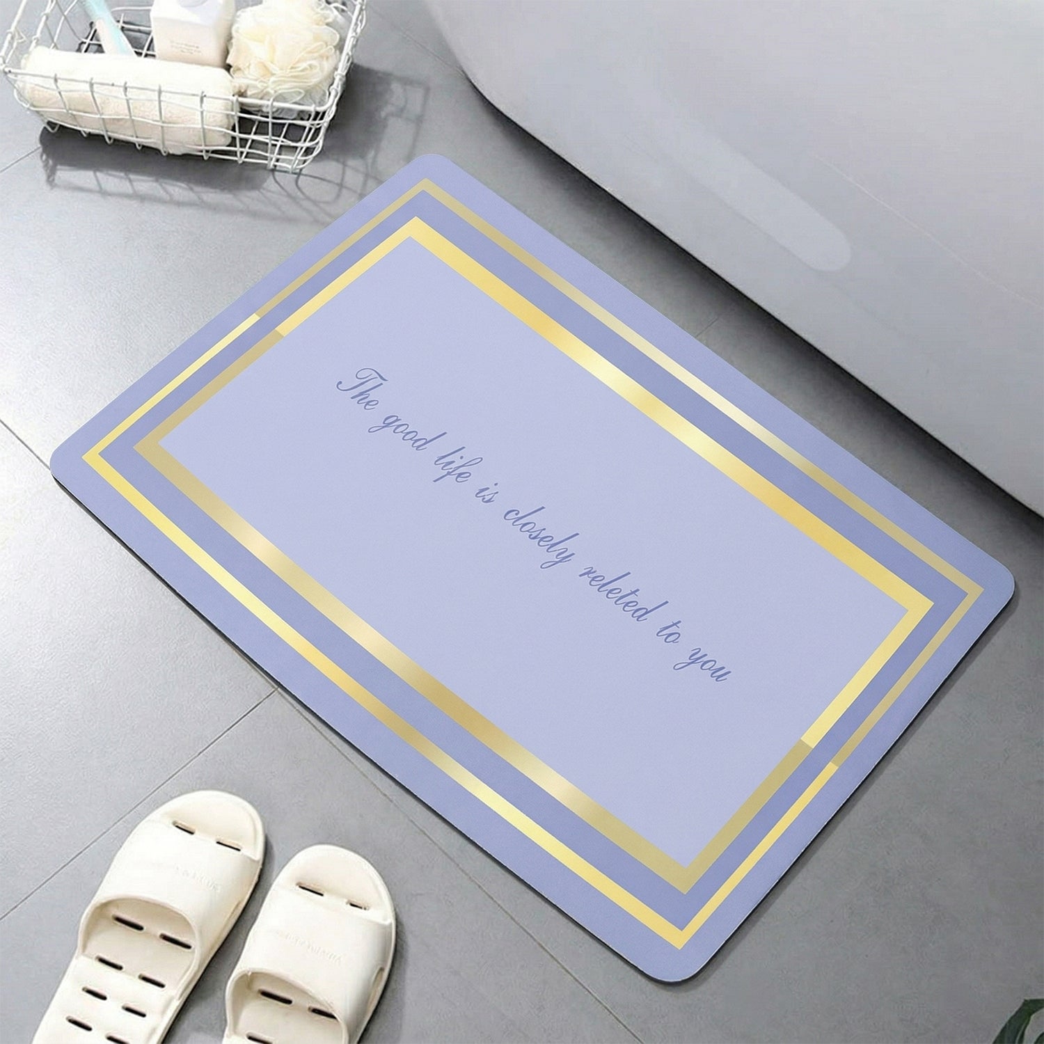 Wukusy premium anti-slip bathroom floor mat in 79x50 cm with textured surface for safety and comfort.