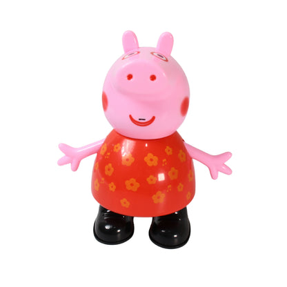 Wukusy pig toy for kids with movable hands and legs, made of soft rubber, suitable for pretend play and fun gift.
