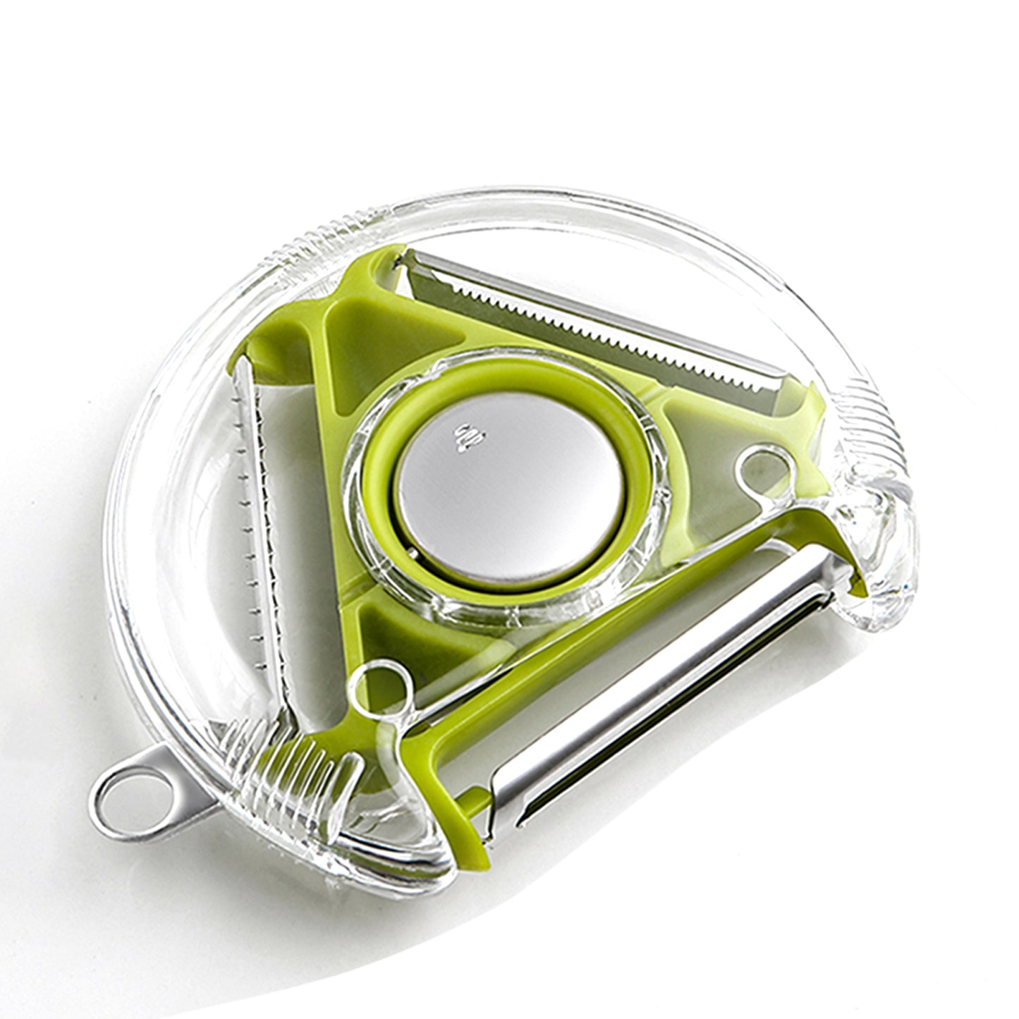 Wukusy round planer peeler and cutter vegetable slicer with stainless steel blade for peeling and slicing in the kitchen