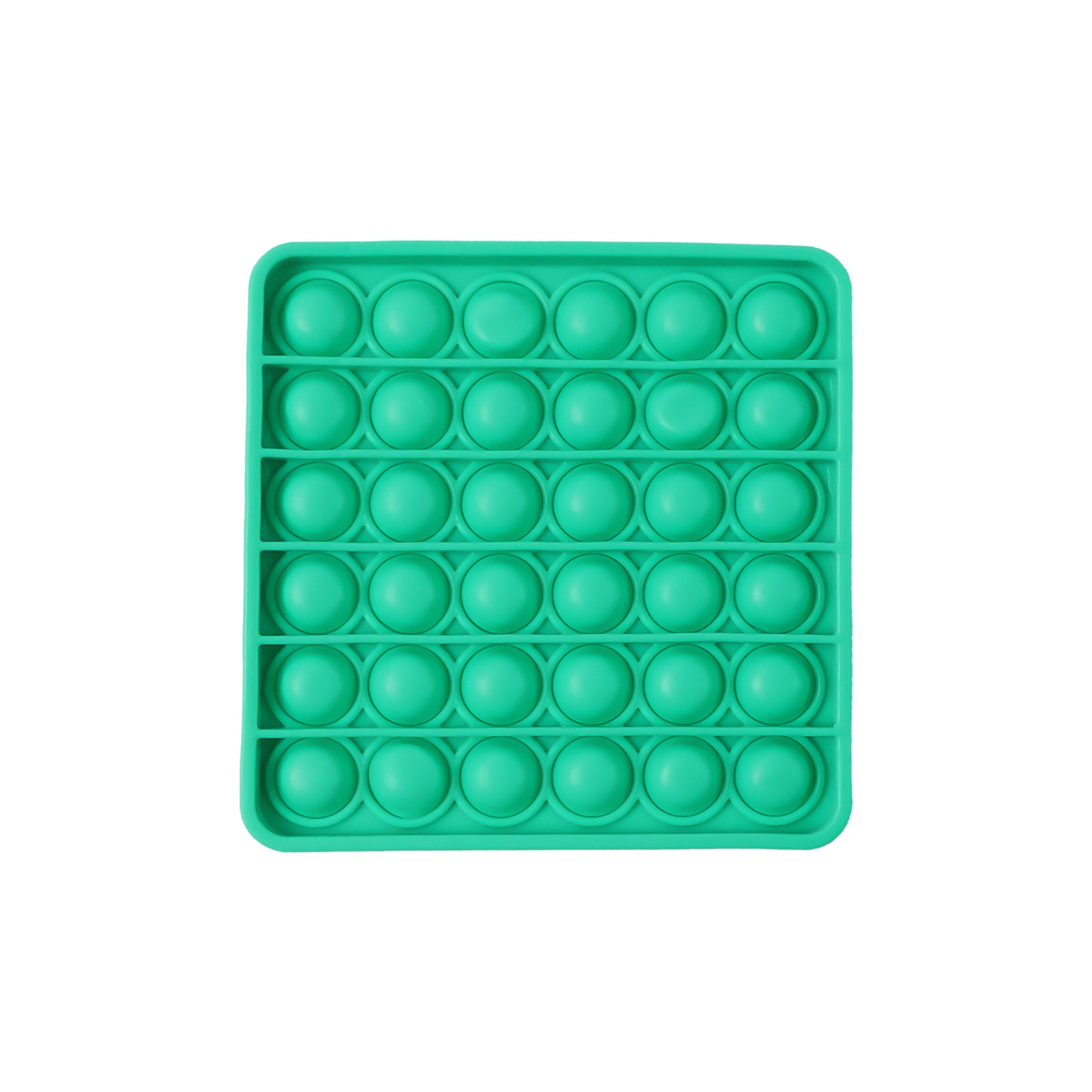 Square-shaped silicone Pop It fidget toy by Wukusy, featuring colorful bubbles for sensory play and stress relief.