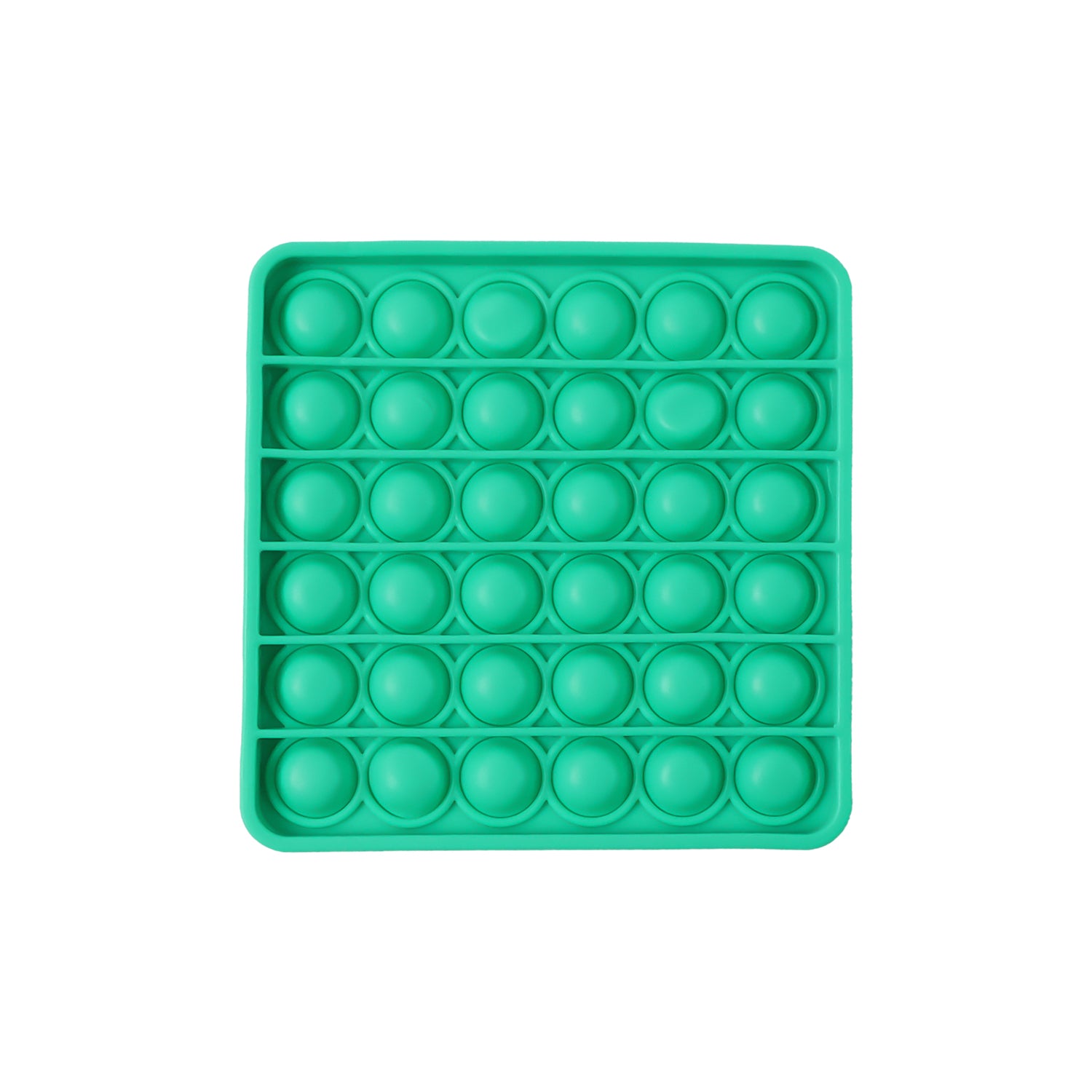 Square-shaped silicone Pop It fidget toy by Wukusy, featuring colorful bubbles for sensory play and stress relief.