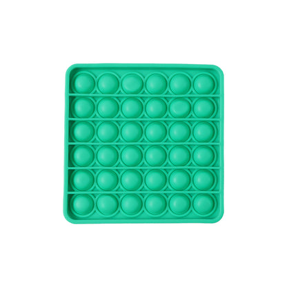Square-shaped silicone Pop It fidget toy by Wukusy, featuring colorful bubbles for sensory play and stress relief.