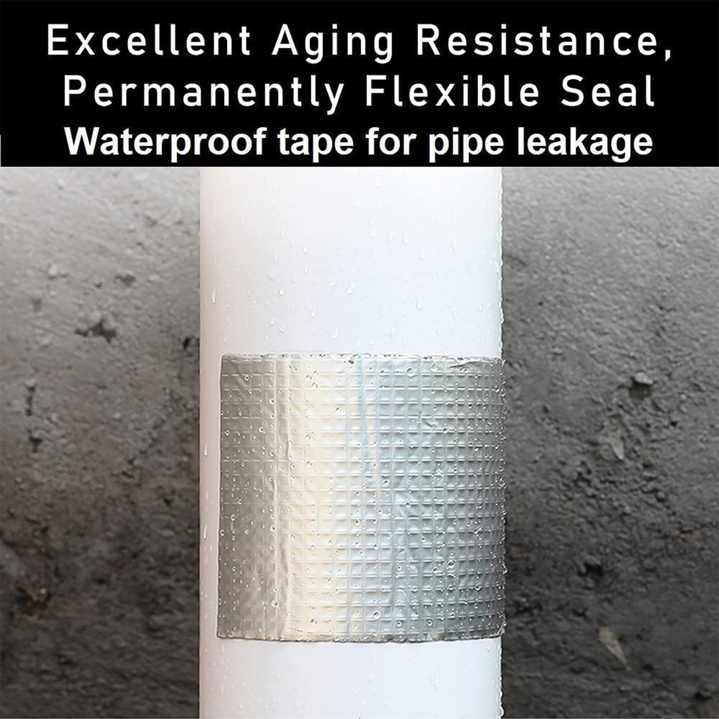 Wukusy high polymer butyl rubber waterproof B-grade tape, 50mm wide, used for home improvement sealing and waterproofing applications.