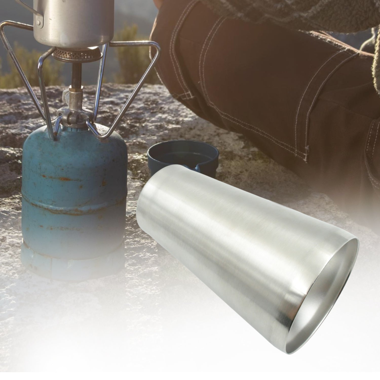 Wukusy 5780 stainless steel vacuum insulated travel mug with plain design, reusable water glass for water, tea, or outdoor use.