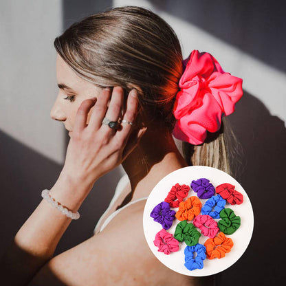 Set of 12 Wukusy elastic hair bands, stylish hair accessories with premium stretch material, suitable for all hair types.