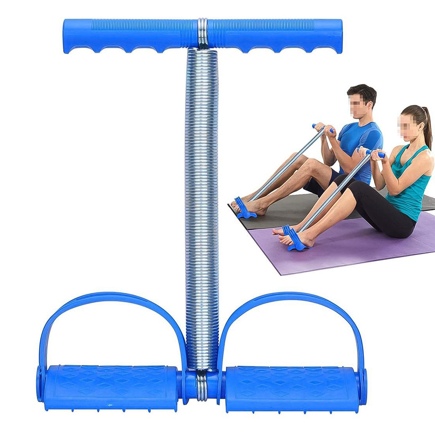 Wukusy spring tension pull rope resistance band exercise strap, single spring for strength training and fitness workouts.