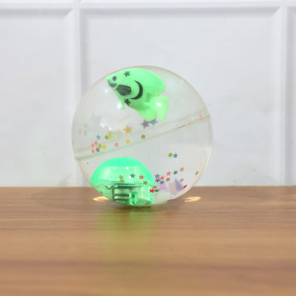 Wukusy light-up bouncy fish toy with impact-activated LED flashing, sensory toy for children, colorful and fun.