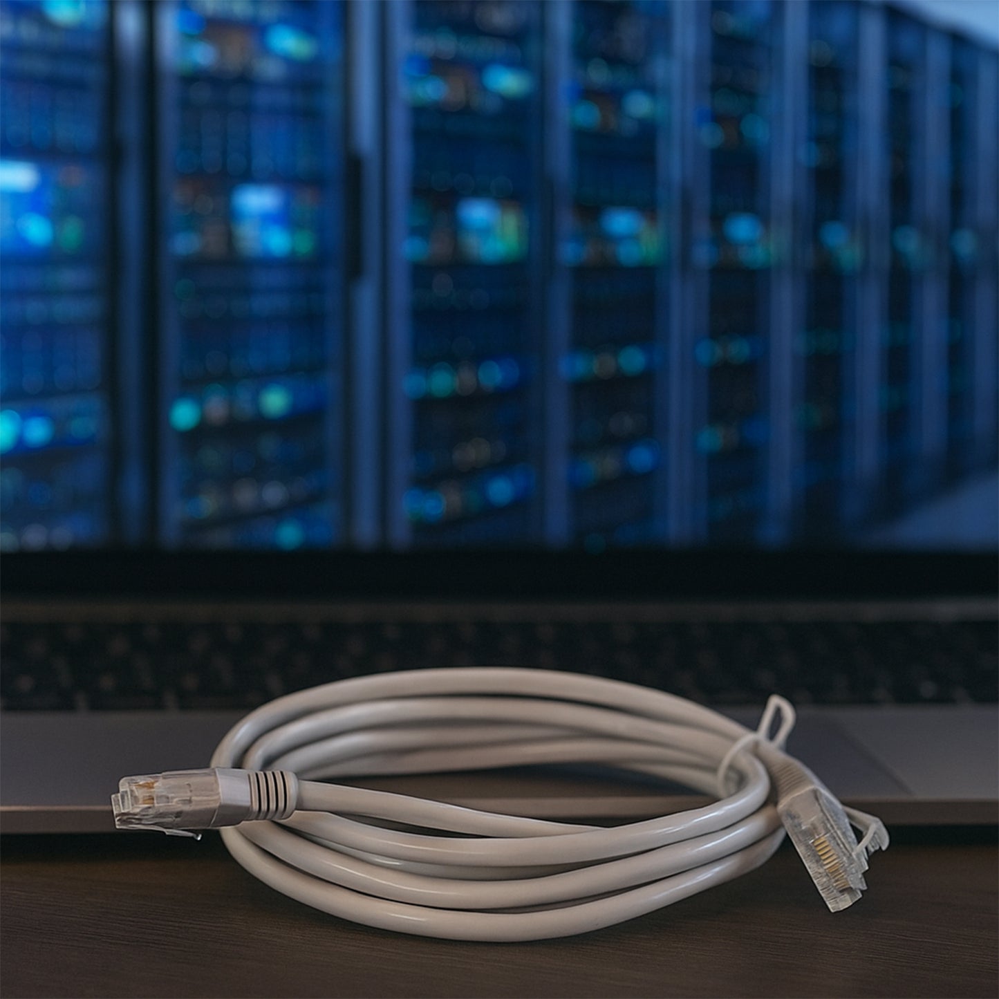 Wukusy high-speed LAN Ethernet cable, 2 meters long, suitable for office use, with visible connectors and cable insulation.