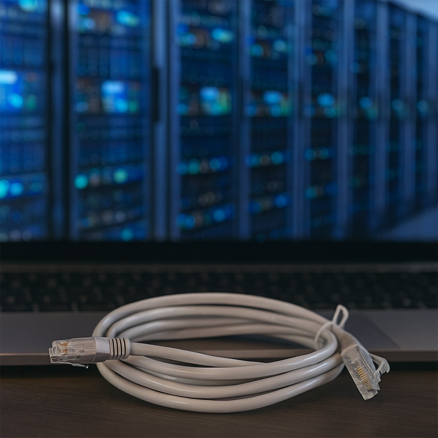 Wukusy high-speed LAN Ethernet cable, 2 meters long, suitable for office use, with visible connectors and cable insulation.