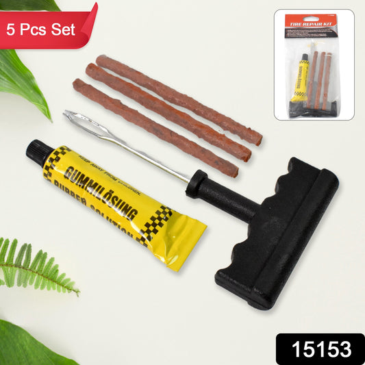 Wukusy tyre puncture repair kit with 3 seal strips and 5 pieces for quick, effective bicycle or motorcycle tyre repairs.