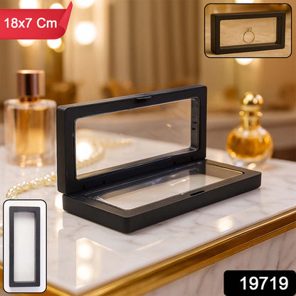 Clear jewelry display box from Wukusy, 18x7 cm, ideal for organizing and showcasing necklaces, rings, and earrings at home.