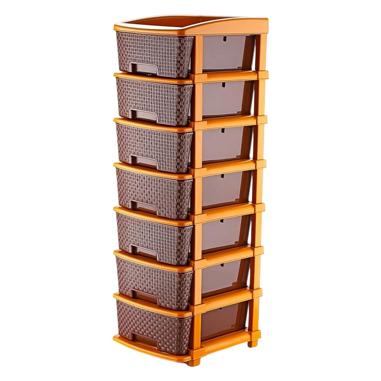 Wukusy 7-layer multipurpose plastic storage drawer organizer for office supplies, with multiple compartments for organization.