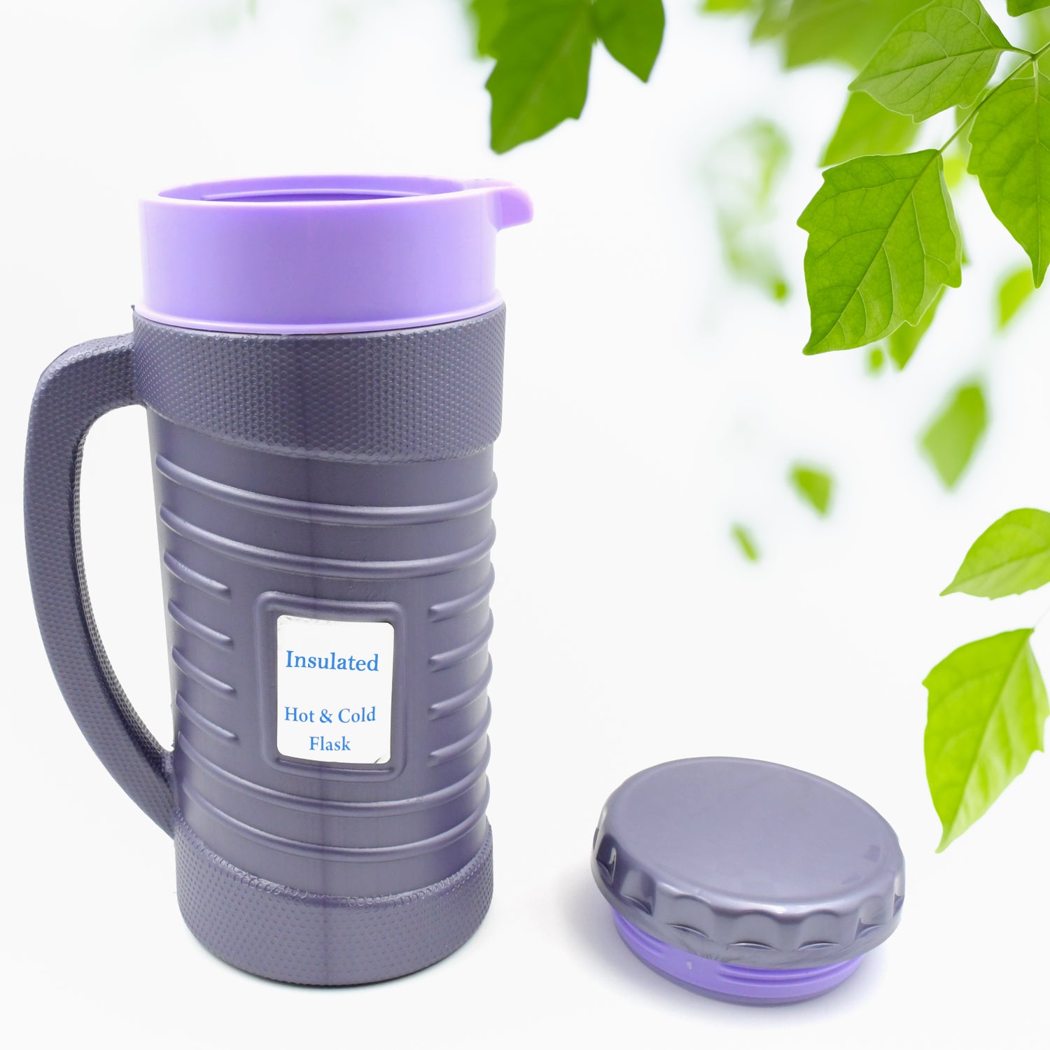 Wukusy insulated thermos flask with plastic inner, stainless steel exterior, leak-proof design, 1200ml or 1700ml, ideal for hot and cold drinks