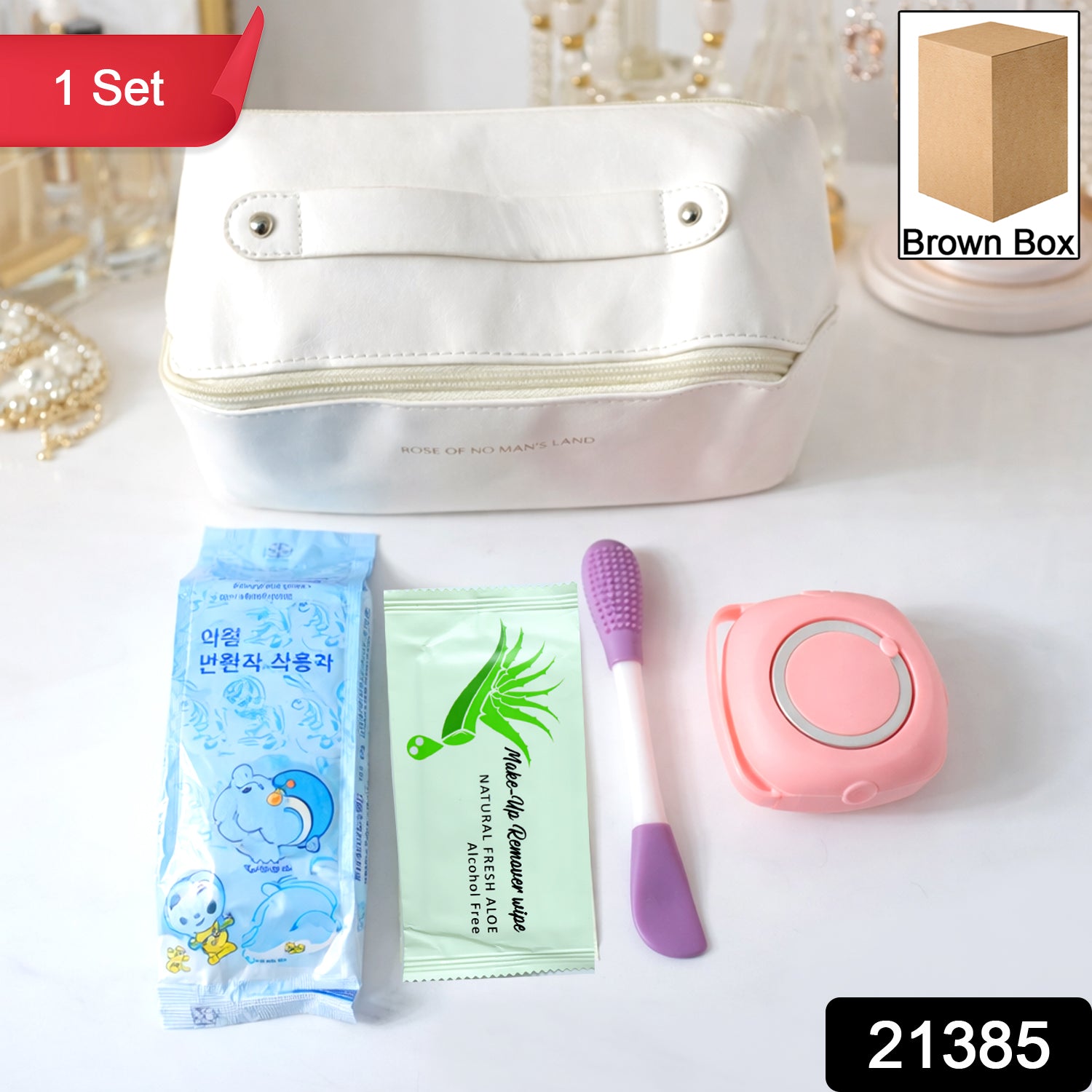 Premium women travel hygiene essentials set by Wukusy, includes toiletries and personal care items for on-the-go cleanliness.
