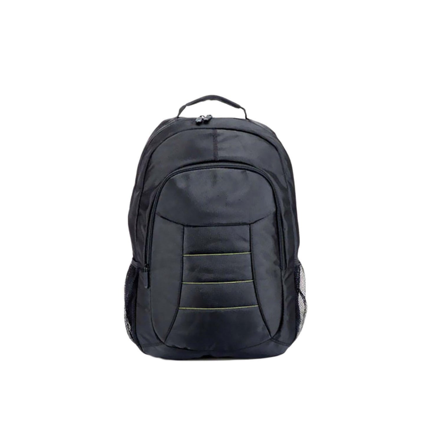 Black polyester Wukusy laptop bag designed for office use, featuring multiple compartments and a sleek, professional look.