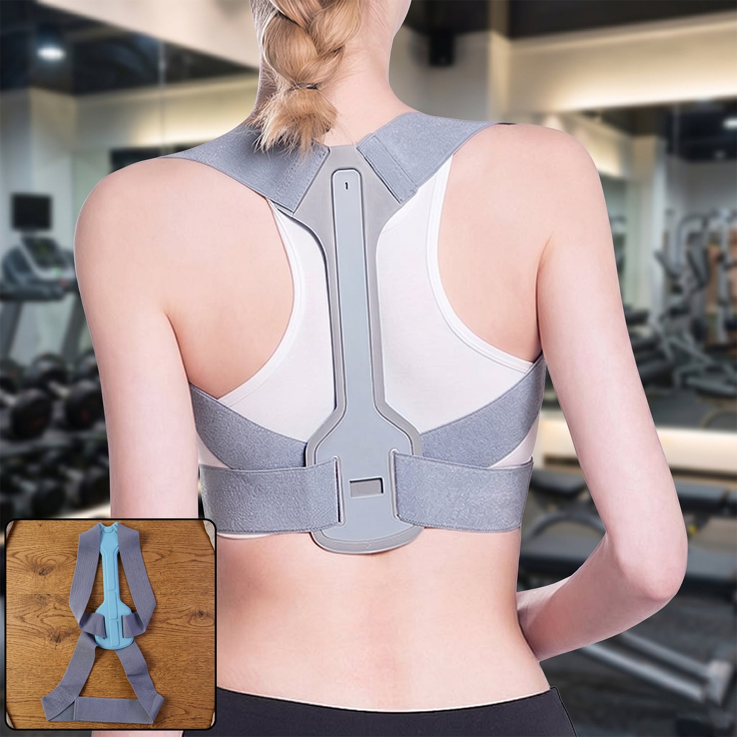 Wukusy ergonomic adjustable back posture corrector support belt in medium size, designed to improve posture and provide back support.