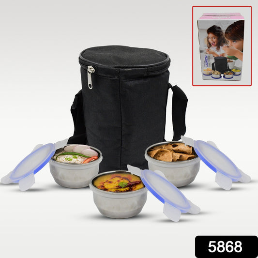 Wukusy stainless steel leak-proof lunch box with three compartments, ideal for office, school, or travel meals.