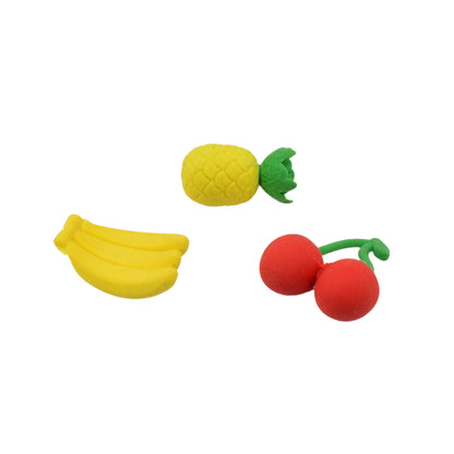 Set of three colorful Wukusy Mix Design Fancy Stylish Erasers for office use, featuring vibrant, creative shapes and patterns.