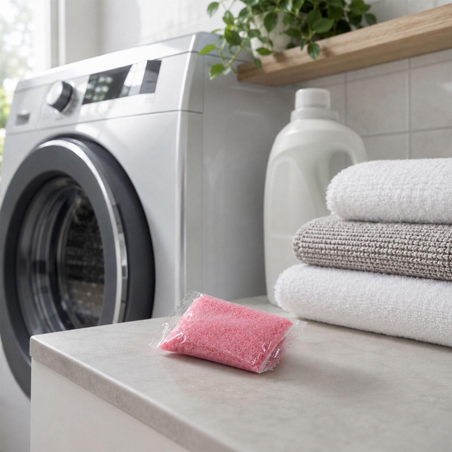 Wukusy washing fragrance powder cleaner for deep cleaning and descaling all machine types, shown in a single box.