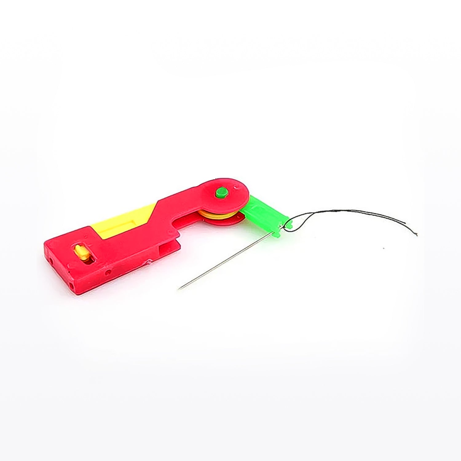 Wukusy automatic needle threading device in multicolour for home sewing, showing its compact design and colorful threading mechanism.