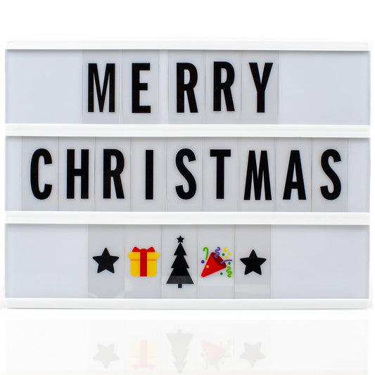 Black Mini A6 magnetic cinematic light box from Wukusy with 82 characters and 10 emojis, ideal for office or creative use