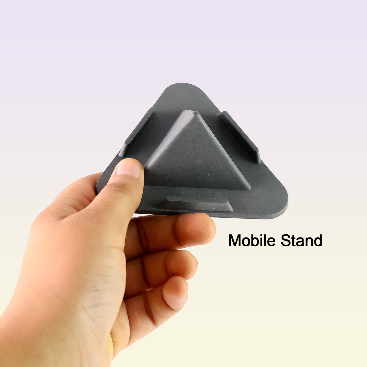 Wukusy Pyramid Grey mobile stand with three inclined angles for adjustable phone positioning and stability.