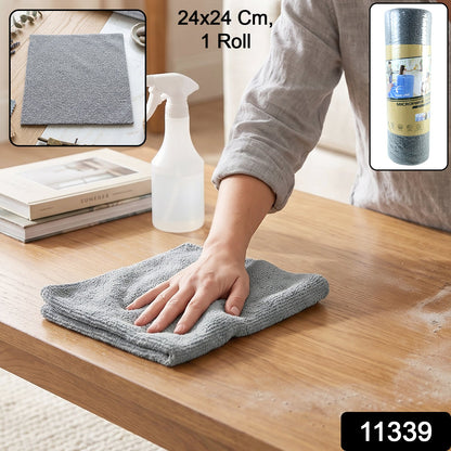 Wukusy disposable microfiber cleaning cloth roll with tear-off kitchen towels, reusable for cleaning and household chores.