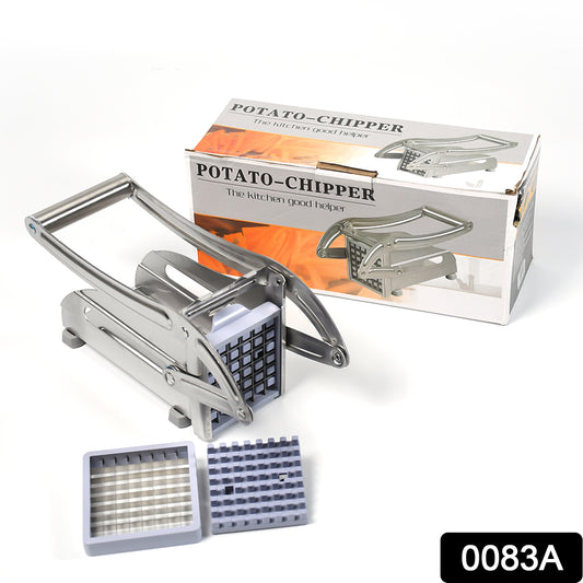 Wukusy French fries potato chips strip cutter machine with blade for home kitchen use, shown with metal blade and cutting components.