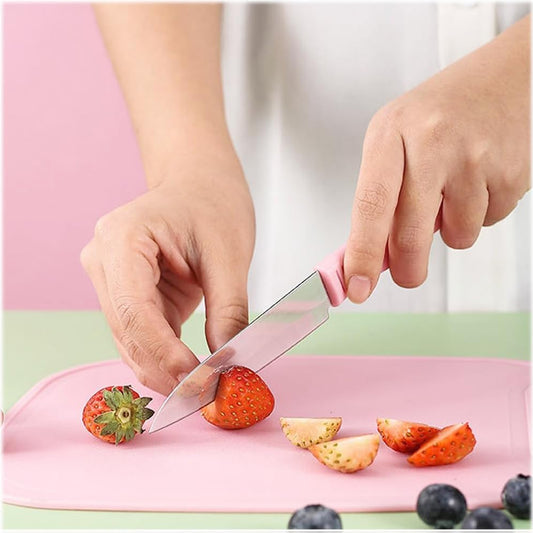 Wukusy 4-piece mini travel cutting board set with knives, peeler, and scissors for camping, picnic, and outdoor kitchen use.
