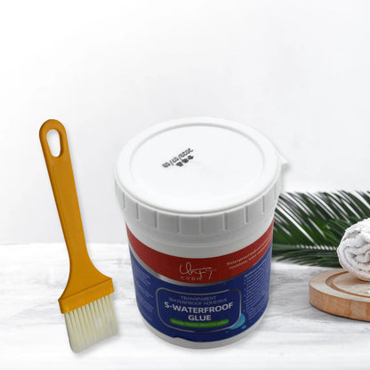 Wukusy 7935 transparent waterproof glue with brush for outdoor roof, bathroom, wall, and tile sealing, leak protection, 250g.