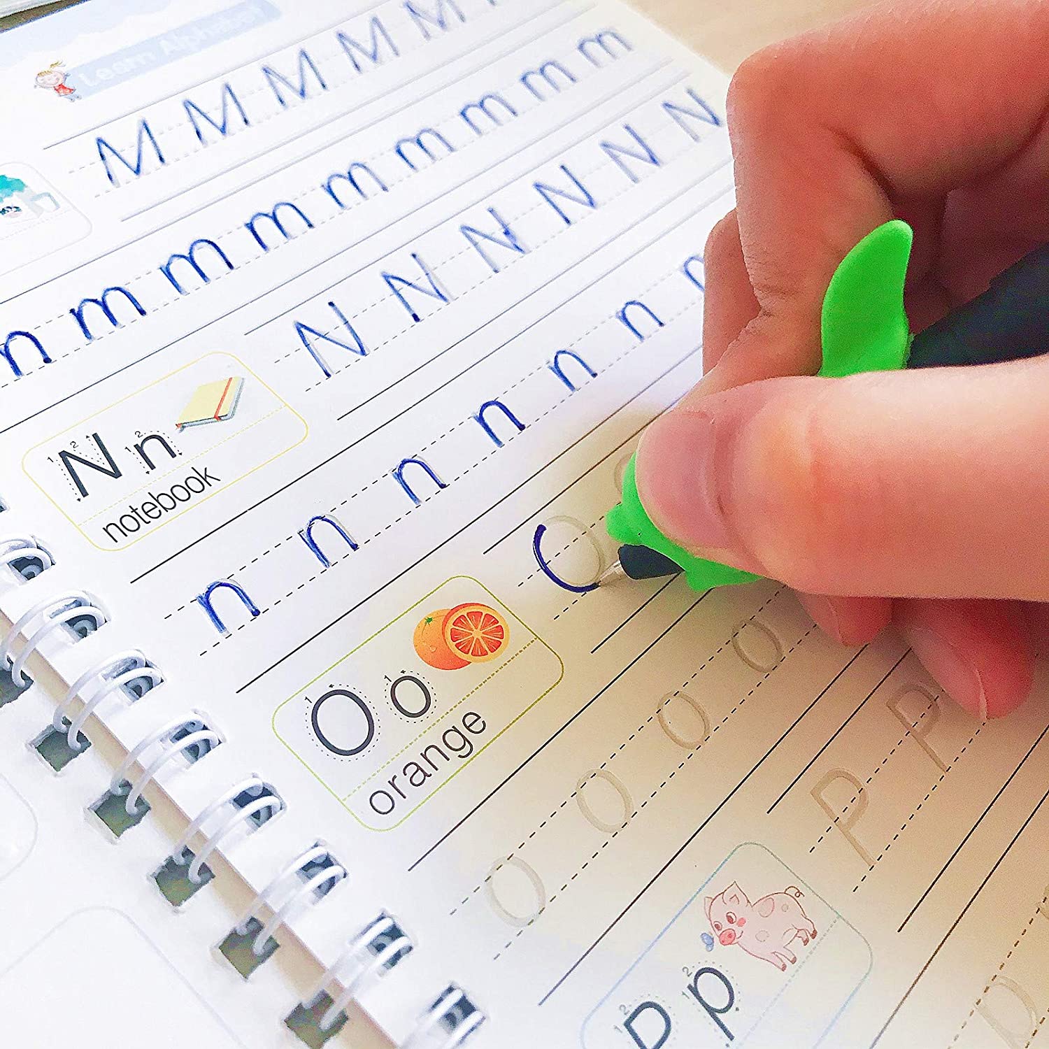 Wukusy 8075 4-piece office magic copybook for kids and adults, used for writing important notes and emergency information.