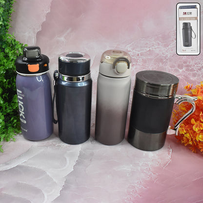 Stainless steel Wukusy water bottle, 600ml capacity, with a colorful mixed design, suitable for home and kitchen use.