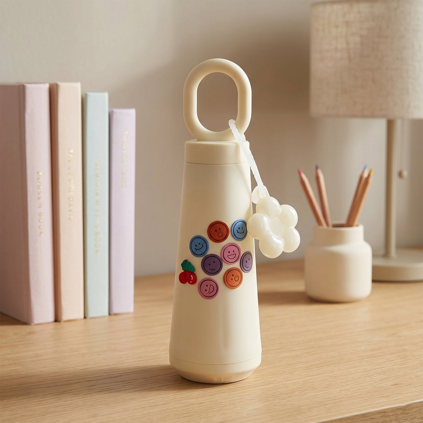 Wukusy 500ml portable water glass bottle with a sleek design and secure lid, ideal for staying hydrated on the go.