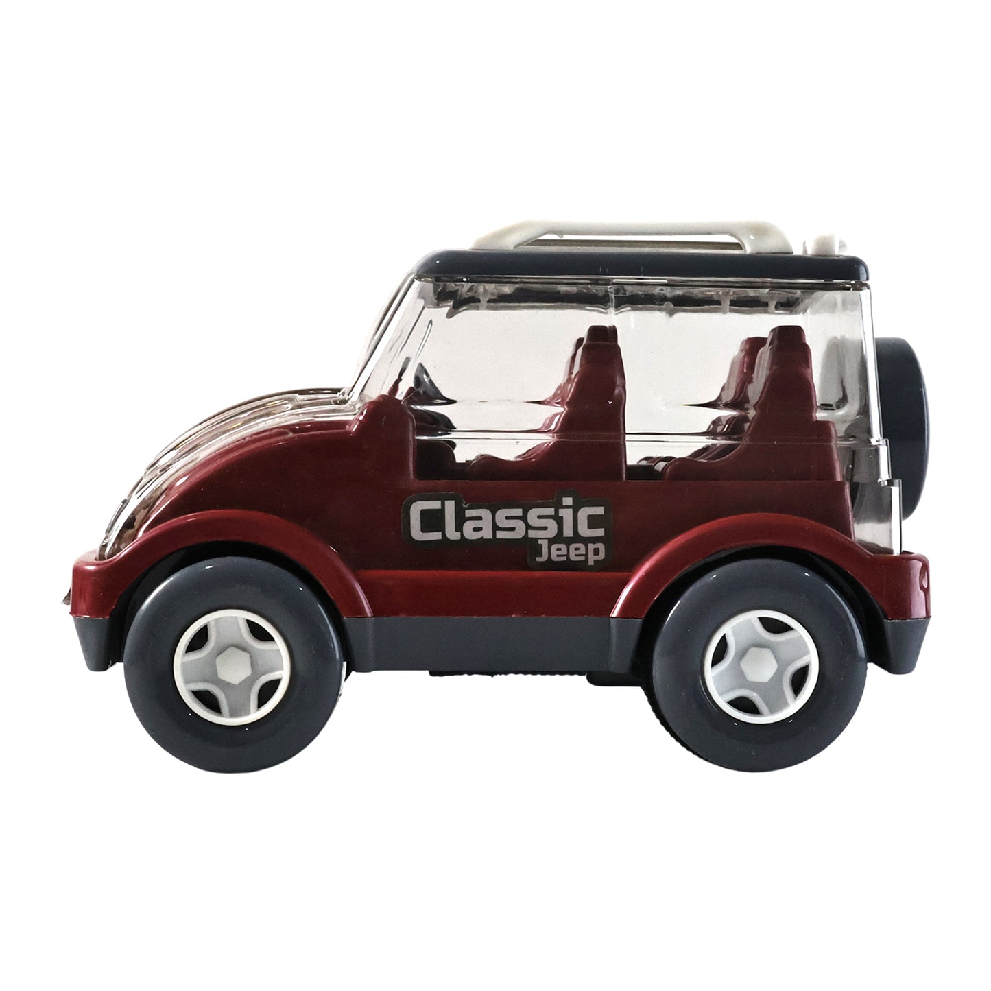 Wukusy friction-powered classic Jeep toy car for kids, featuring a detailed mini replica with vibrant colors and realistic design.