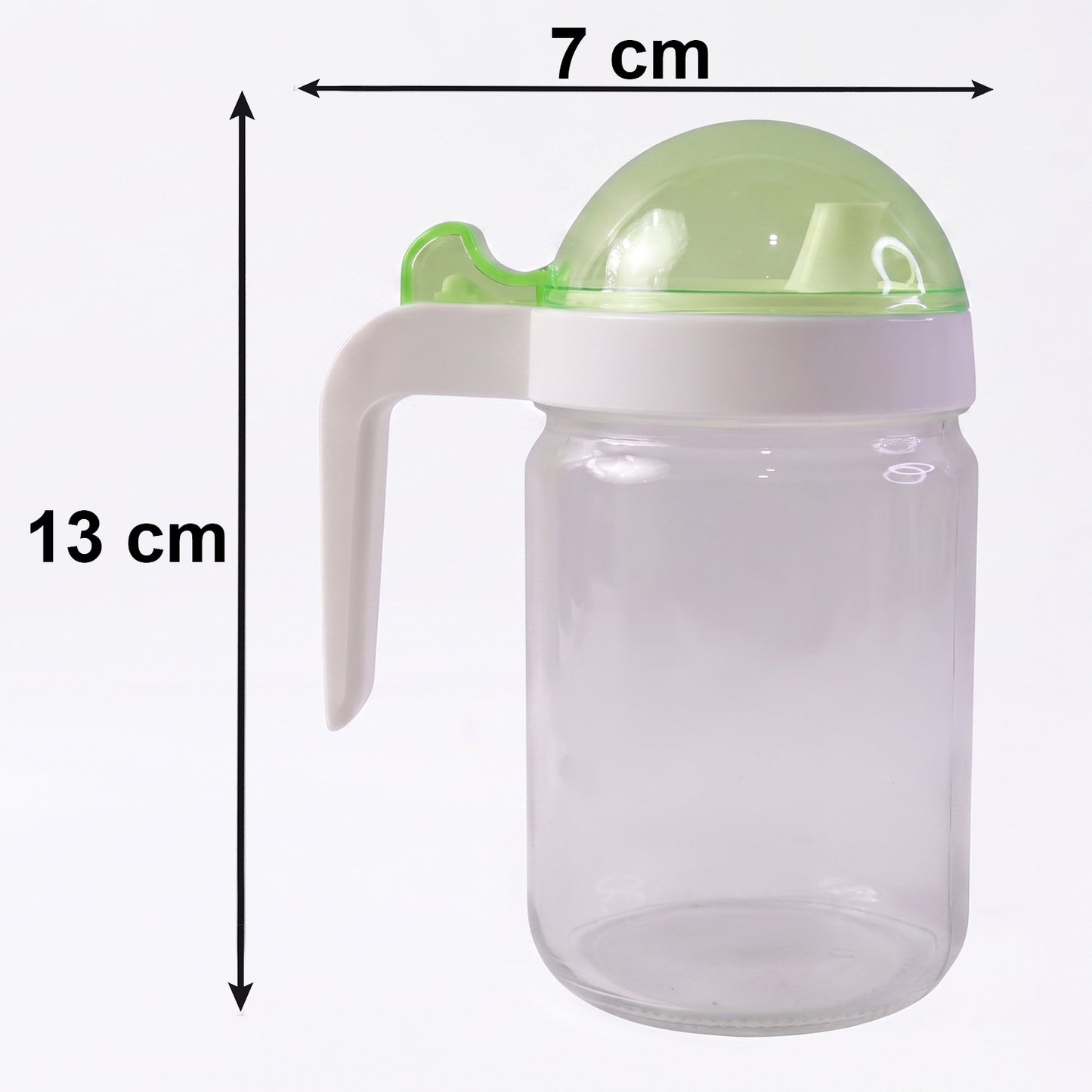 Wukusy glass oil bottle with lid, 580ml capacity, featuring a clear container ideal for storing cooking oil